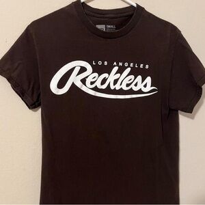 Young & Reckless Brown and White Short Sleeve Tee